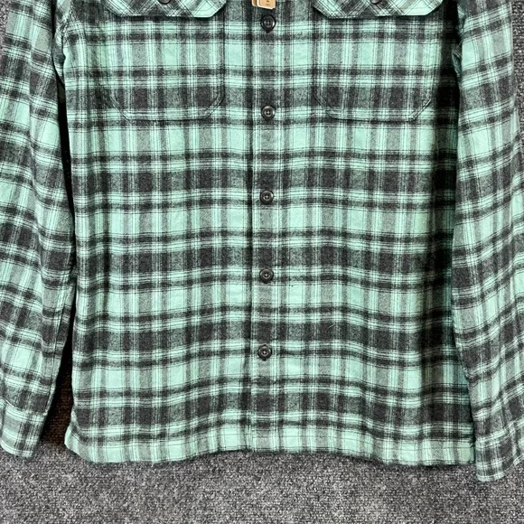 Patagonia Mens S LS Green Plaid Organic Cotton Midweight Fjord Flannel Shirt NWT